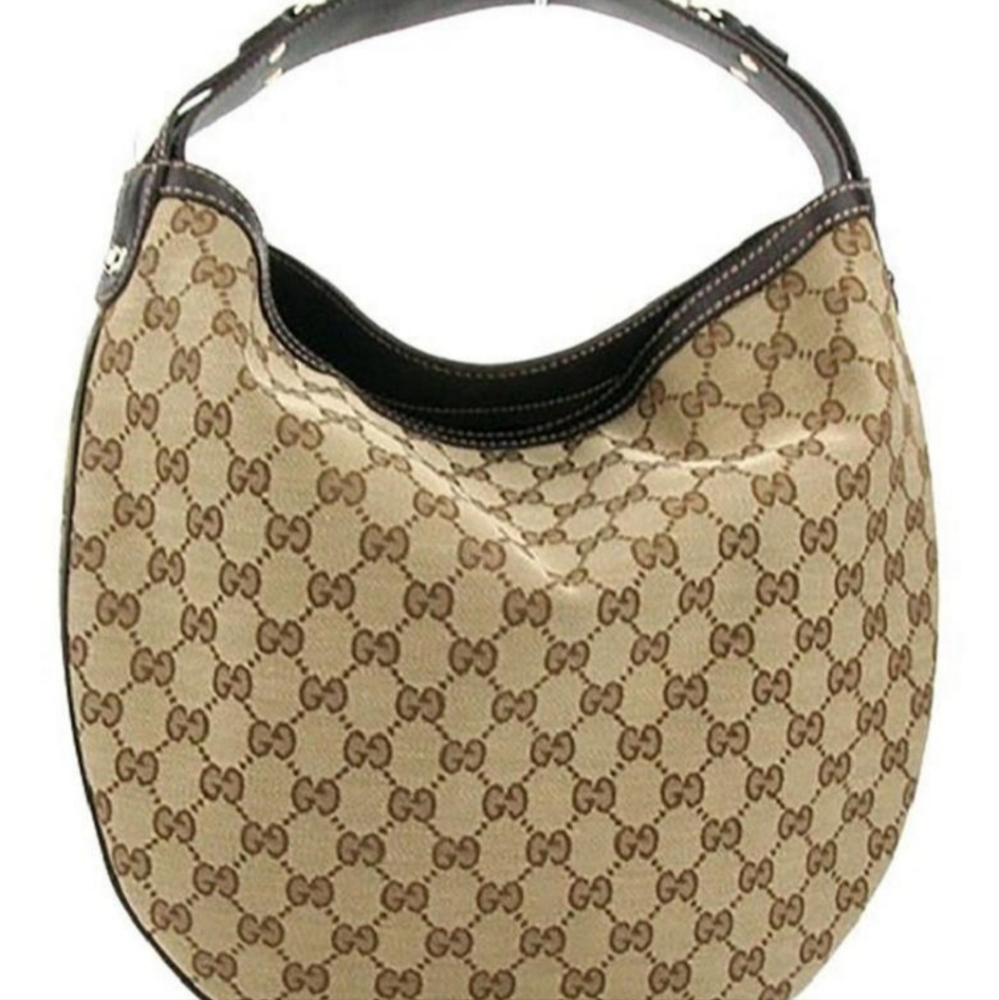 Gucci Horsebit Wave Canvas Hobo